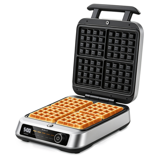 Bolkani Waffeleisen Digital 4 Waffeln, 1400W Antihaft